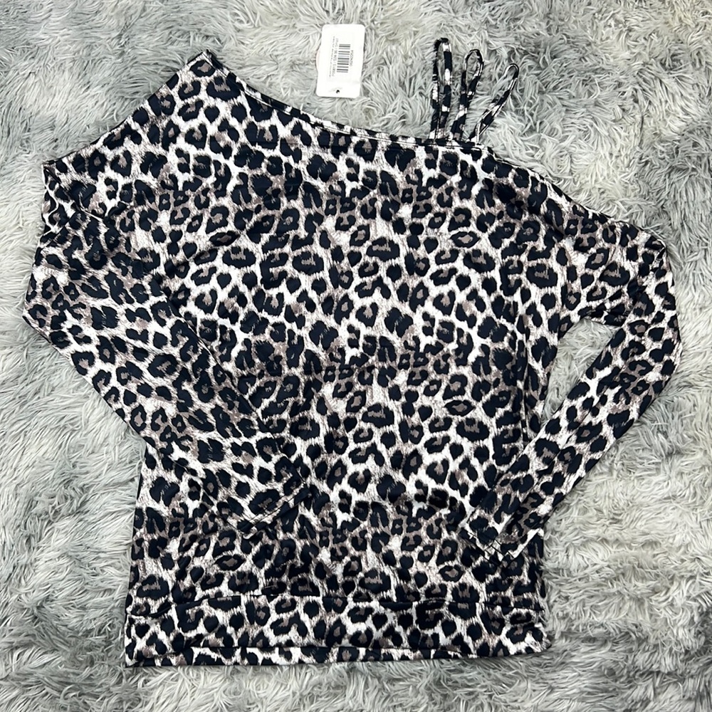 NWT Leopard Off The Shoulder Top